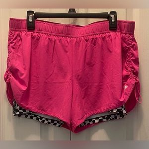 XERSION hot pink shorts with fitter checkered under